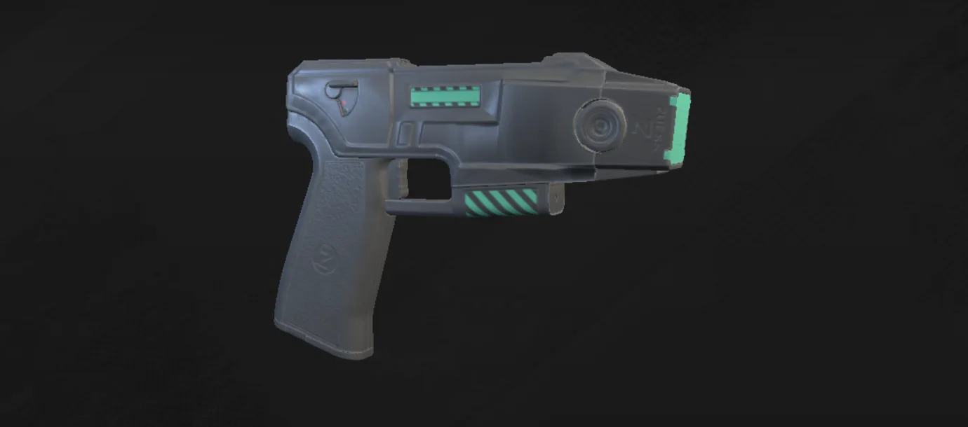 Taser, actual model in the Clutcher io inspector